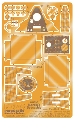 Paragraphix Details 1/18 My Favorite Martian Spaceship Photo-Etch Set for PGH