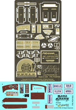 Paragraphix Details 1/25 Piranha Super Spy Car Photo-Etch & Decal Set for AMT