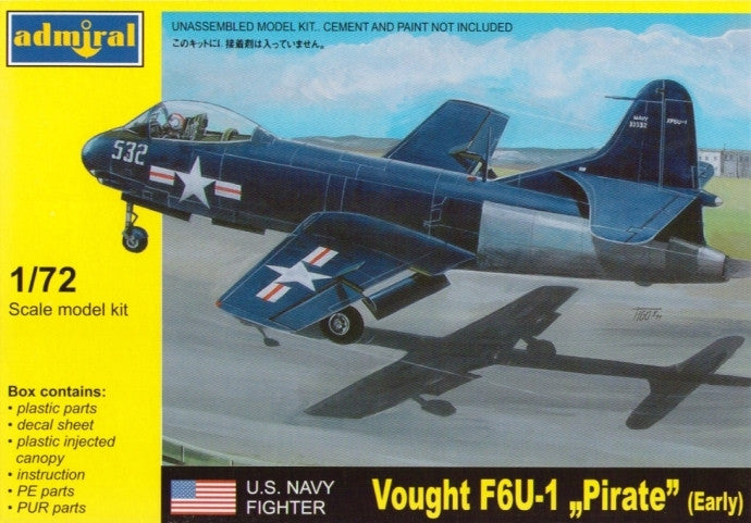 Admiral Models Aircraft 1/72 F6U1 Pirate Early USN Fighter Kit