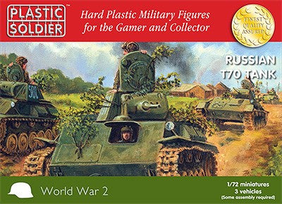 Plastic Soldier 1/72 WII Russian T70 Tank (3) Kit