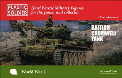 Plastic Soldier 1/72 WWII British Cromwell Tank (3) & Crew (3) Kit