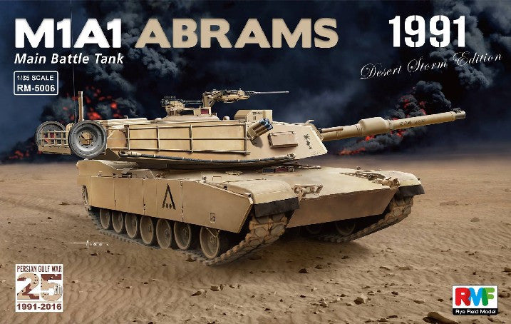 Rye Field 1/35 M1A1 Abrams Main Battle Tank Persian Gulf War 1991 Desert Storm Edition Kit