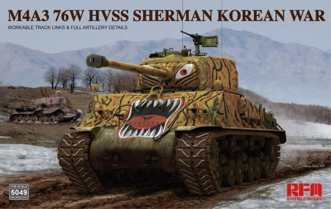 Rye Field 	1/35 US Sherman M4A3 76W HVSS Korean War Tank w/Workable Track Links Kit