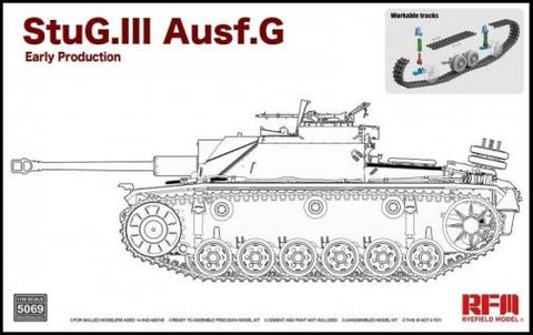 Rye Field 1/35 StuG III Ausf G Early Production Tank w/Workable Track Links (New Tool) Kit