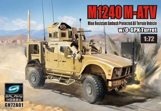 Riich Military 1/72 Galaxy Hobby: M1240 M-ATV Mine Resistant Ambush Protected All-Terrain Vehicle w/O-GPK Turret (New Tool) Kit 
