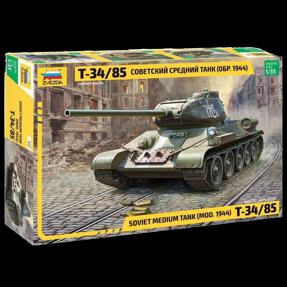 Zvezda Military 1/35 Soviet T34/85 Mod 1944 Medium Tank Kit