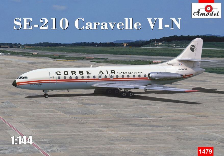 A Model From Russia 1/144 SE210 Caravelle VI-N Corse Air International Commercial Airliner Kit