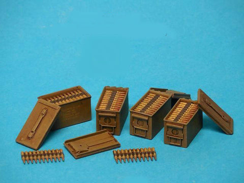 Special Ops 1/16 .50 Cal Ammo Boxes Open (4) w/Ammo Belts & Decals