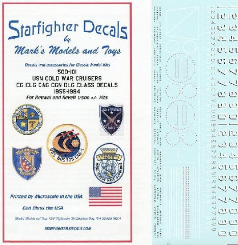 Starfighter Decals  1/500 USN Cold War Cruisers CG, CLG, CAG, CGN, DLG Class 1955-1994 for RMX
