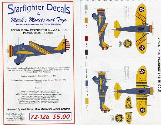 Starfighter Decals 1/72 P26A in Gold USAAC Pt.4