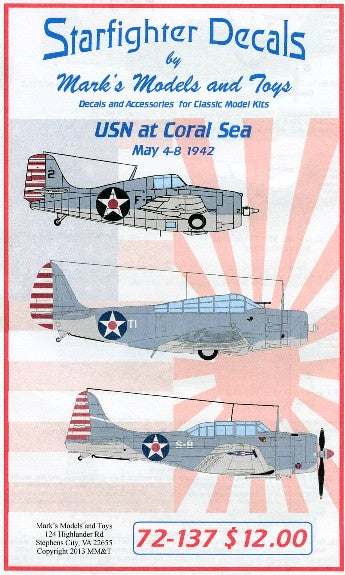 Starfighter Decals 1/72 USN at Coral Sea May 4-8, 1942