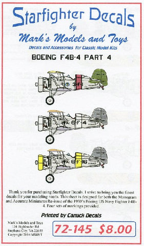 Starfighter Decals 1/72 F4B Pt.4 for RMX