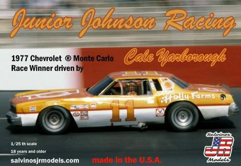 Salvinos Jr. 1/25 Junior Johnson Racing Cale Yarborough #11 Chevrolet Monte Carlo 1977 Winston Cup Winner Race Car Kit