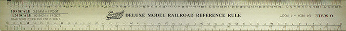 Excel Tools 12" Aluminum N, HO, O, G Scale Model Railroad Ruler
