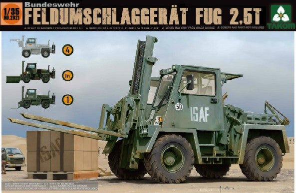 Takom Military 1/35 Bundeswehr Feldumschlaggerat FUG 2.5-Ton Forklift Truck (4 in 1) Kit