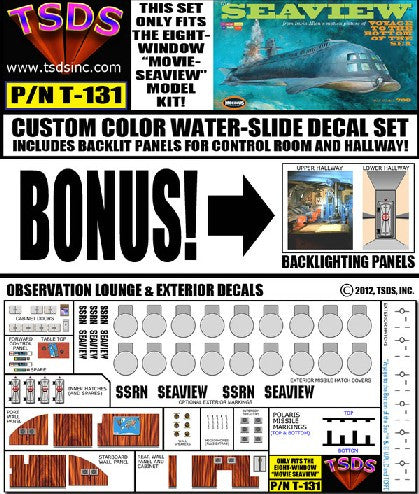 TSDS Decals 1/128 Seaview 8-Window Submarine Movie Version Decal Set for MOE