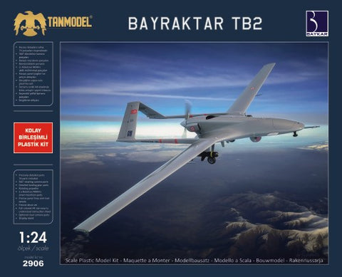Tanmodel Aircraft 1/24 Bayraktar TB2 Medium-Altitude Long-Range Unmanned Aircraft (New Tool) Kit
