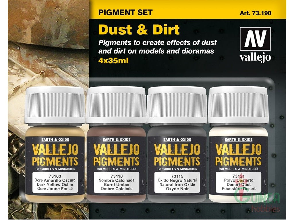 Vallejo Acrylic 35ml Bottle Dust & Dirt Pigment Powder Set (4 Colors)