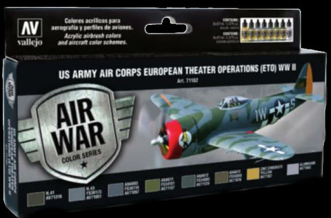 Vallejo Acrylic 17ml  Bottle US Army Air Corps European Theater Operations (ETO) WWII Model Air Paint Set (8 Colors)