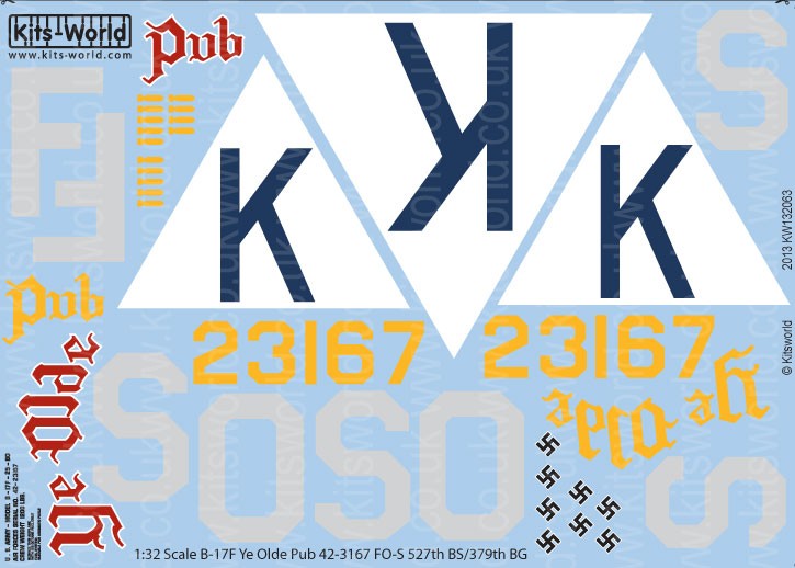 Warbird Decals 1/32 B17F Ye Olde Pub