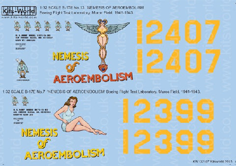 Warbird Decals 1/32 B17E No7 & 13 Nemesis of Aeroembolism