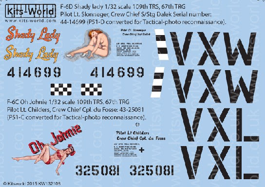 Warbird Decals 1/32 P51 Shady Lady, Oh Johnie