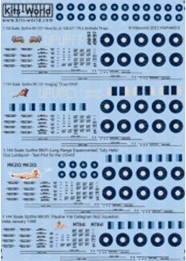 Warbird Decals 1/144 Spitfire Tolly Hello, Paulie, Hava Go Jo, Avagrog