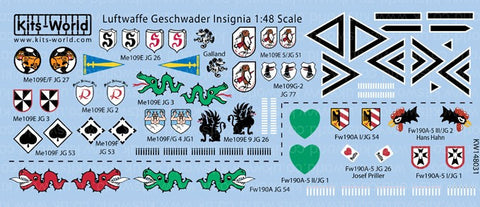 Warbird Decals 1/48 Luftwaffe Geschwader Insignia (17 Designs)