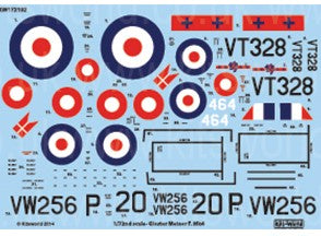 Warbird Decals 1/72 Gloster Meteor F Mk IV 263rd Sq., 207th Advanced Flying School RAF & 464th Royal Danish Naval Air Service for MPM