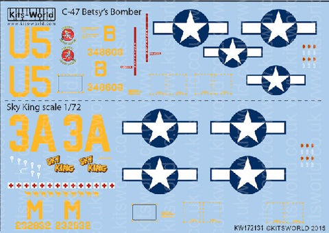 Warbird Decals 1/72 C47 Betsy's Biscuit Bomber, Sky King