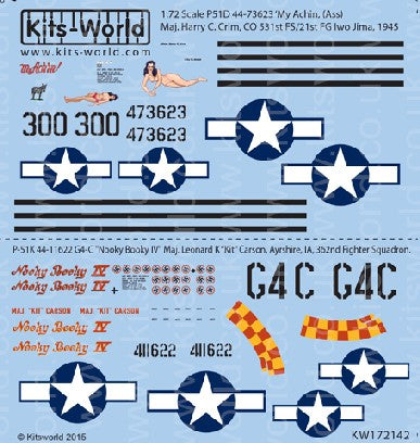 Warbird Decals 1/72 P51 My Achin (Ass), Nooky Booky IV