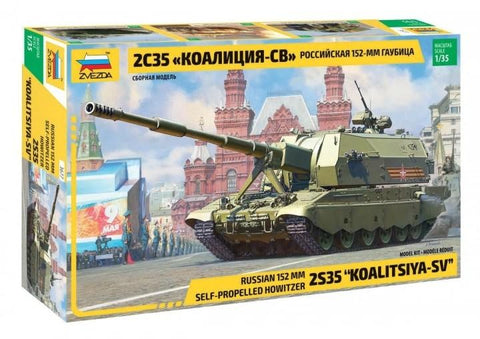 Zvezda Military 1/35 Russian 2S35 Koalitsiya-SV 152mm Self-Propelled Howitzer Tank Kit