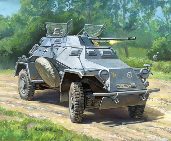 Zvezda Military 1/100 SdKfz 222 Light Armored Car Snap Kit