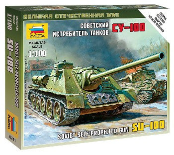 Zvezda Military 1/100 Soviet Su100 Self-Propelled Gun Tank Snap Kit